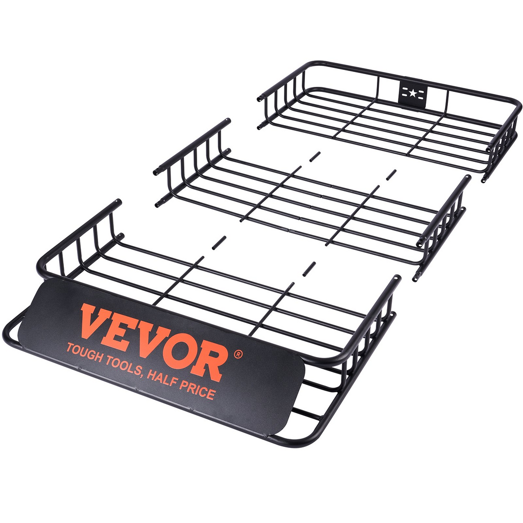 VEVOR Cesta de carga para portaequipajes de techo, 64" x 39" x 6" de alta resistencia con capacidad de 200 LBS