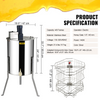 VEVOR Extractor de miel eléctrico, 4/8 marcos, extracción de apicultura de acero inoxidable, equipo de centrífuga apiario con soporte ajustable en altura, tambor de panal con tapa