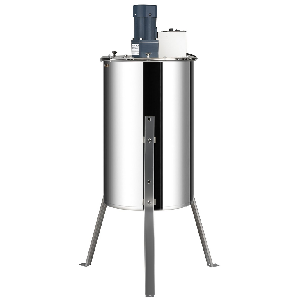 VEVOR Extractor de miel eléctrico, 2/4 marcos, extracción de apicultura de acero inoxidable con soporte ajustable en altura, tambor de panal con tapa