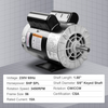 VEVOR motor eléctrico, 5HP SPL  230V 15.0Amps, 56 marco 3450RPM, eje con llave de 5/8", rotación CW/CCW, longitud del eje de 1.88"