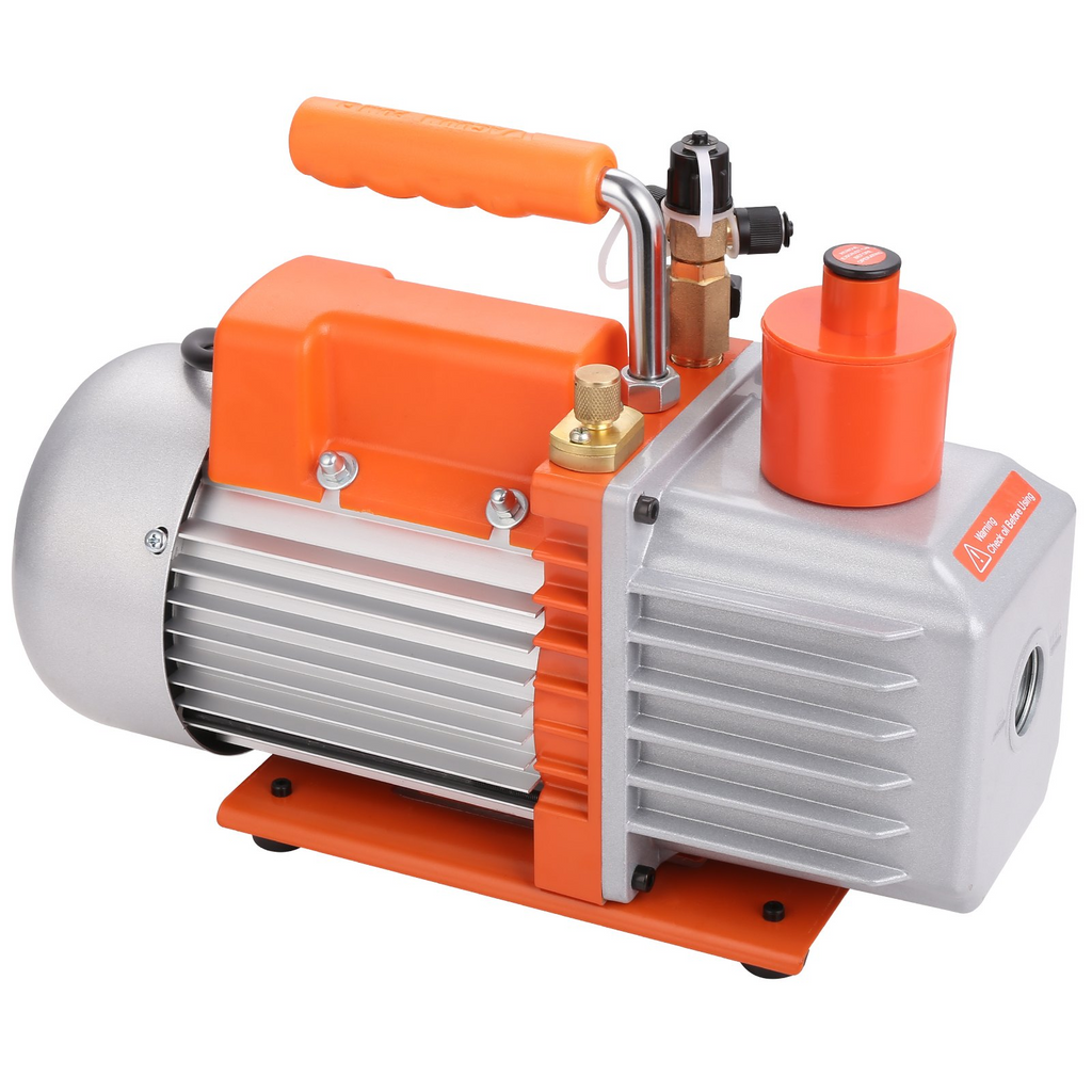 VEVOR Bomba de vacío de paletas rotativas de 2 etapas de 1/2 HP, 7 CFM de 120 V, 1/4" SAE macho 3/8" SAE macho 1/2" ACME entrada macho, para reparación de HVAC