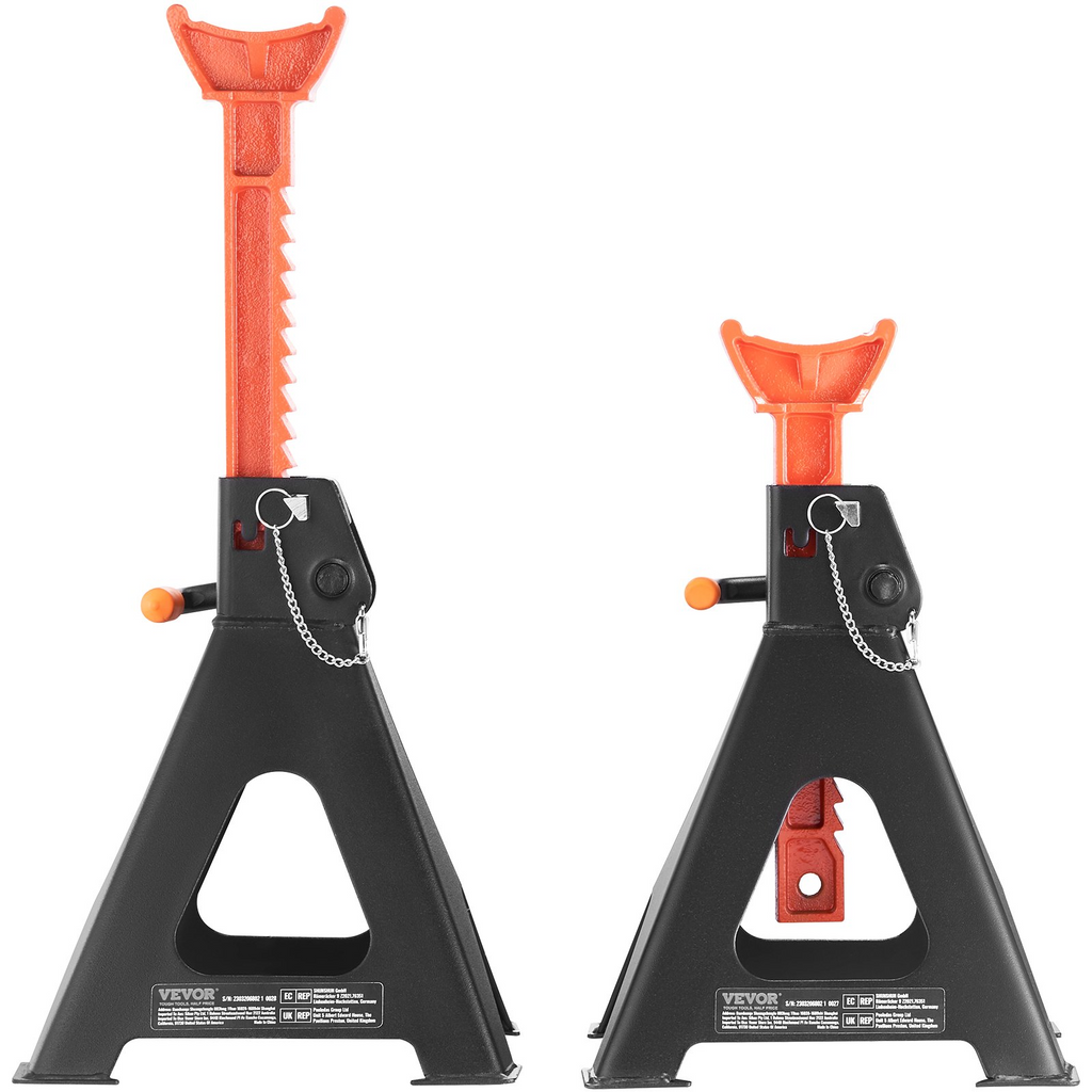 VEVOR Jack Stands, 6 Ton (13,000 lbs) Capacity Car Jack Stands Double Locking, 14.2 -23 inch Adjustable Height, for lifting SUV, Pickup Truck, Car and UTV/ATV, Red, 1 Pair