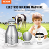 VEVOR Ordeñadora Eléctrica para Vacas, Cubo de Acero Inoxidable 304 de 6,6 Gal/25 L