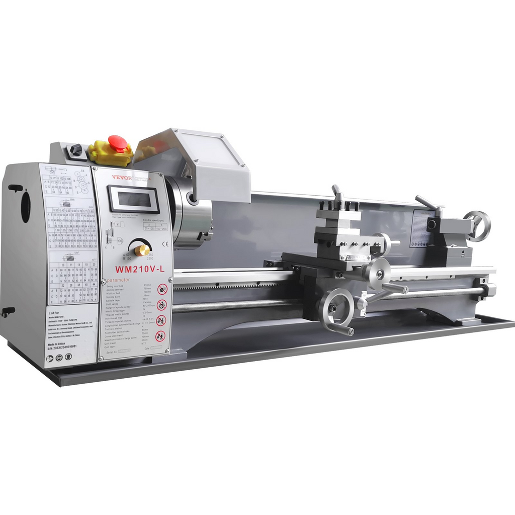 VEVOR Máquina de torno de metal, 8.3'' x 29.5''  velocidad continuamente variable de 0-2500 RPM, engranajes de metal de motor sin escobillas de 750 W