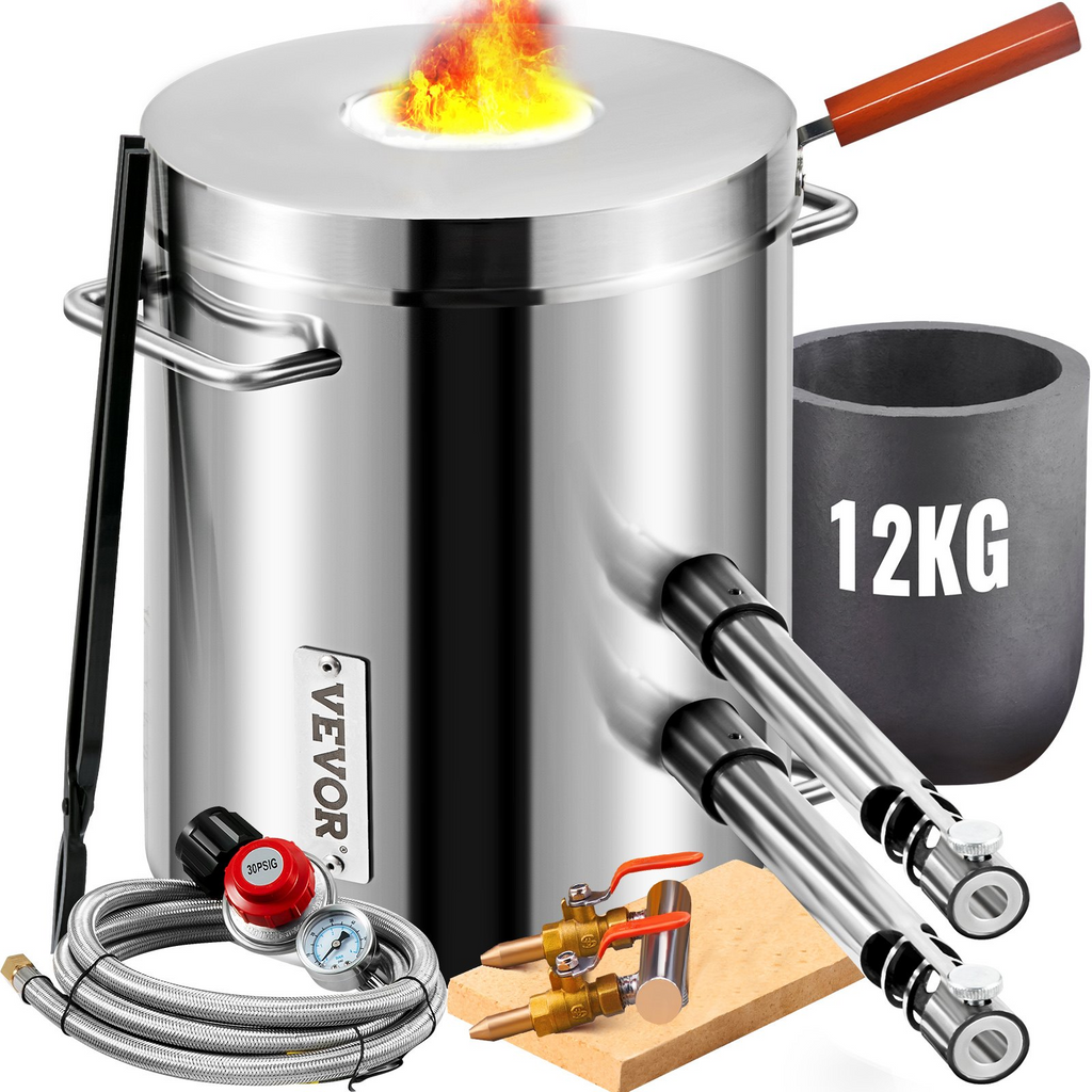 VEVOR 12KG Kit de horno de fundición de propano horno de fusión quemadores dobles 2700℉