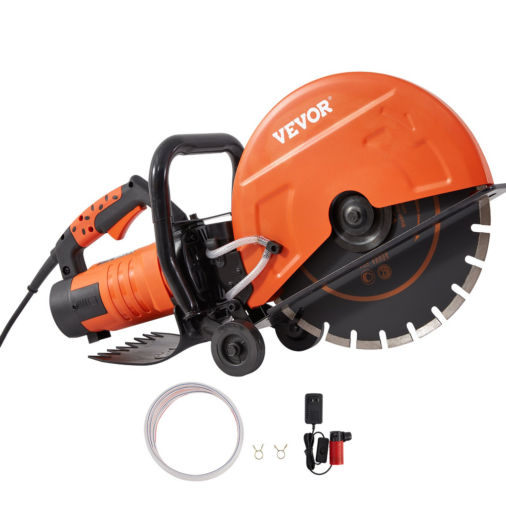 VEVOR Sierra eléctrica para hormigón, cortador de sierra circular de 14 pulgadas con profundidad de corte de 5 pulgada motor de 3200 W/15 A