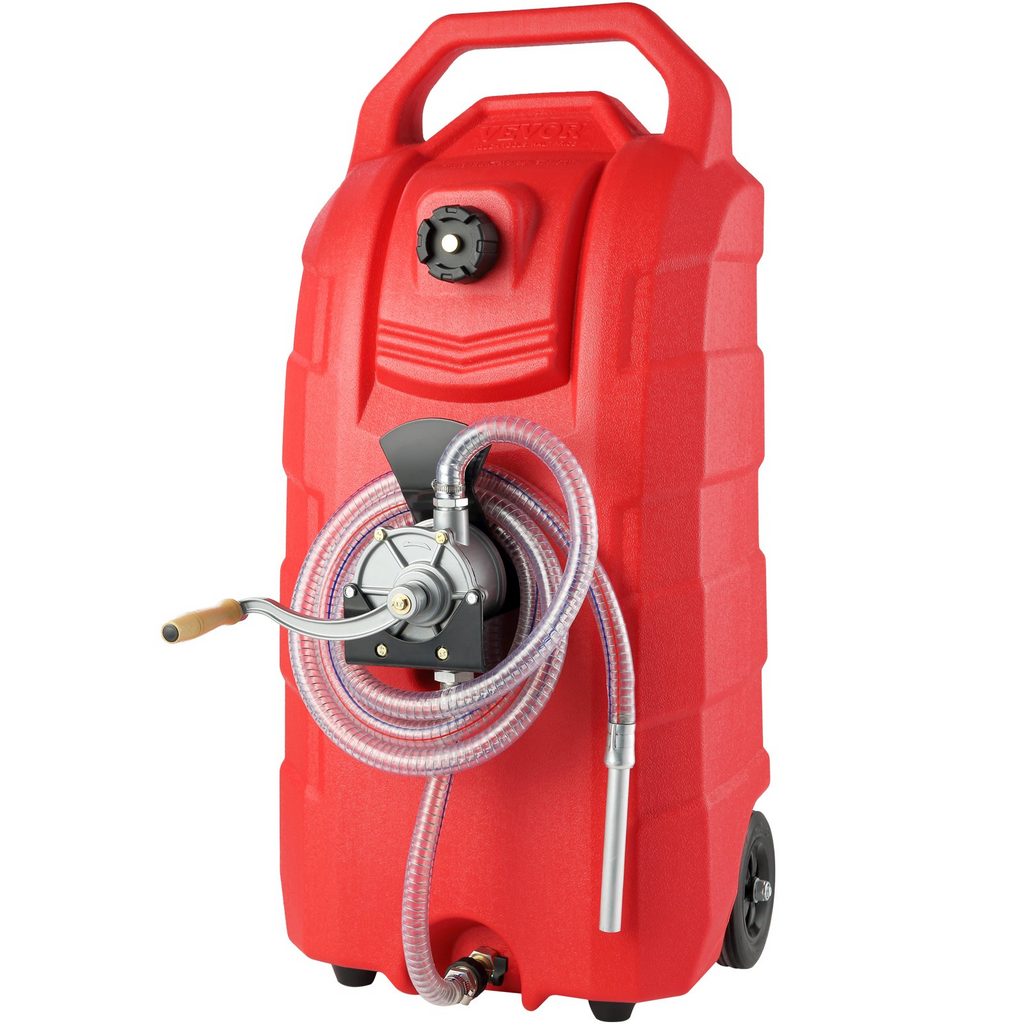 VEVOR Carrito de combustible de 16 galones, 7,8 L/min, contenedor portátil de tanque de almacenamiento de gas con bomba manual ruedas de goma