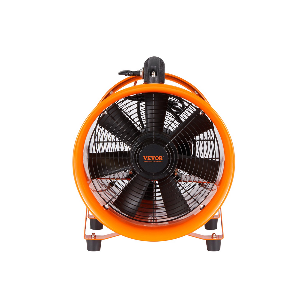 VEVOR Portable Ventilator, 8 inch Heavy Duty Cylinder Fan with 16.4ft Duct Hose, 195W Strong Shop Exhaust Blower 1070CFM, Industrial Utility Blower for Sucking Dust, Smoke, Smoke Home/Workplace