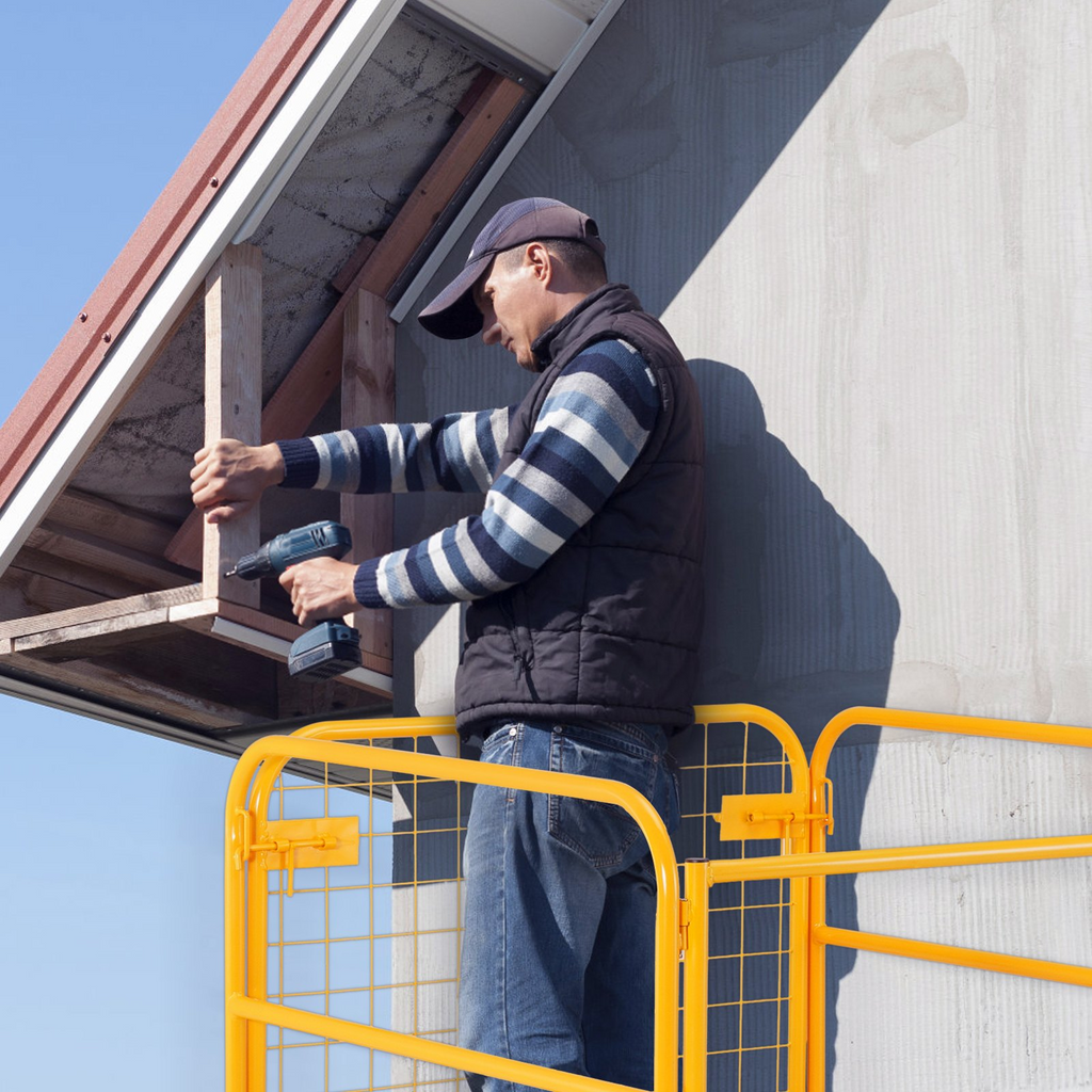 VEVOR Jaula de seguridad para montacargas, capacidad de carga de 1200 libras, plataforma de trabajo plegable para montacargas de 36 x 36 pulgadas