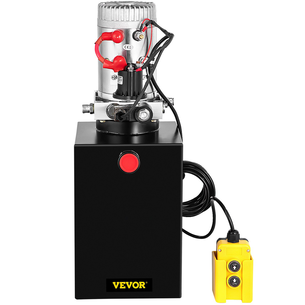 VEVOR bomba hidráulica de 12 voltios depósito de acero de simple efecto de 13 cuartos potencia de 3200 PSI con control alambrico