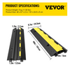 VEVOR Rampa protectora de cables, 5 paquetes de 2 canales, tope de velocidad  modular de goma con capacidad de carga nominal de 11000 libras