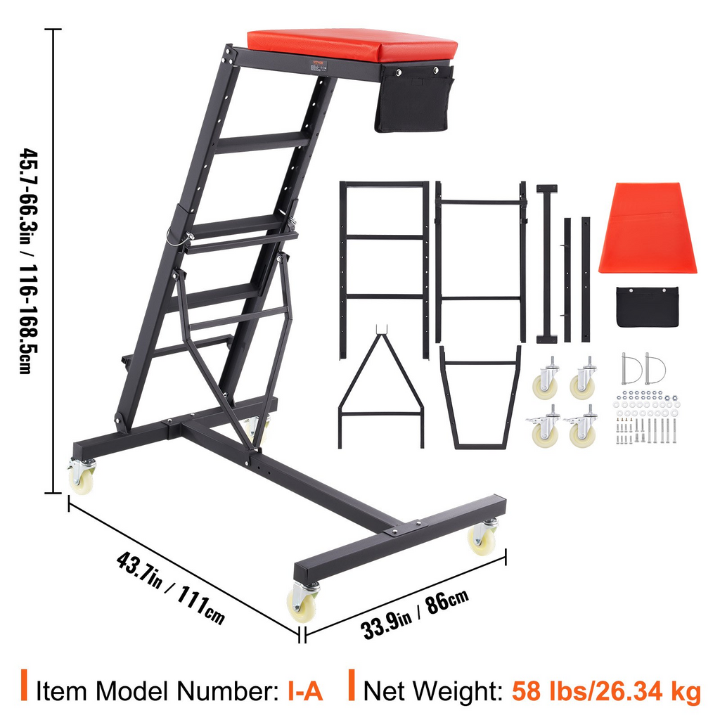 VEVOR escalera de trabajo de automotor con altura ajustable de 45.7" a 66.3" capacidad de 400 libras