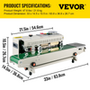 VEVOR FR-770 Sellador de Banda Continua, Sellador de Banda Automático con Control Digital de Temperatura, (Horizontal)