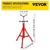 VEVOR Soporte para tubería con cabezal en V, altura ajustable de 28 a 52 pulgadas, de 2500 lb. Capacidad, para tubos de 1/2 a 12 pulgadas