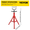 VEVOR Soporte para tubo con cabeza en V, capacidad de 1/8"-12", altura ajustable de 24"-42", capacidad de carga de 2500 lb