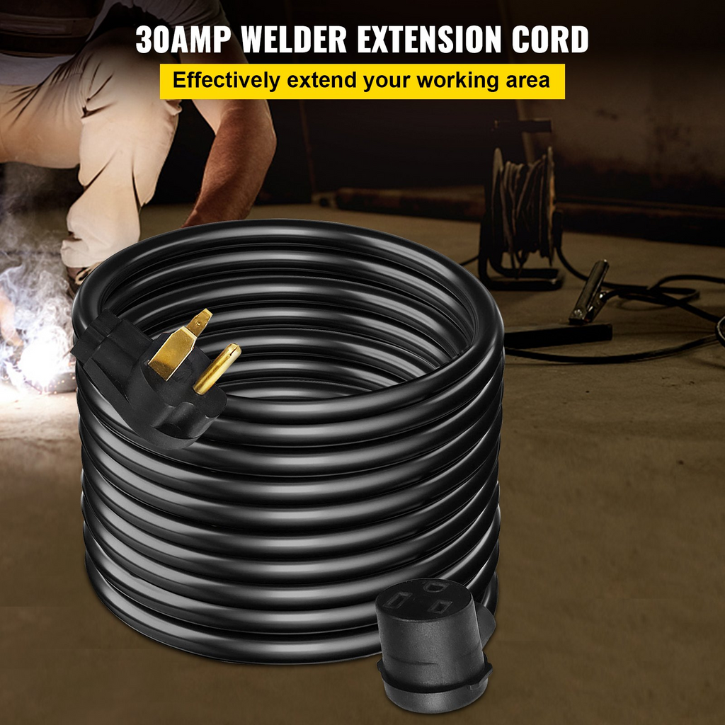 VEVOR Welder Extension Cord 30Amp 25ft 250V, Welding Power Cord with NEMA 6-50 Plug 10 Gauge 3 Prong for MIG,Lincoln,Plasma,Miller,TIG