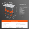 VEVOR Mesa de soldadura de 30 x 20 pulgadas, capacidad de carga de 400 libras, banco de trabajo plegable con tres ranuras de 1,1 pulgadas, 3 ángulos de inclinación, altura ajustable, rieles guía retráctiles