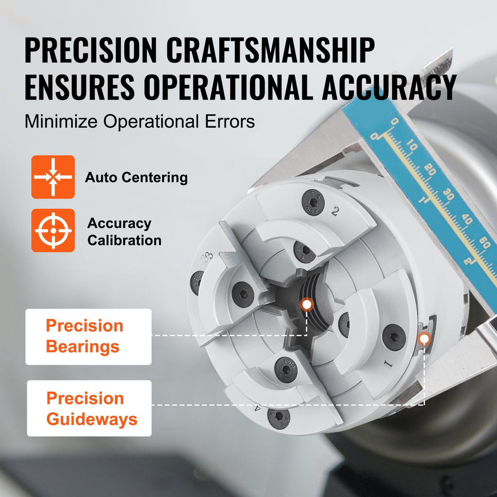 VEVOR KP2-3/4 Portabrocas de torno, 4 mordazas de 2,75 pulgadas de diámetro