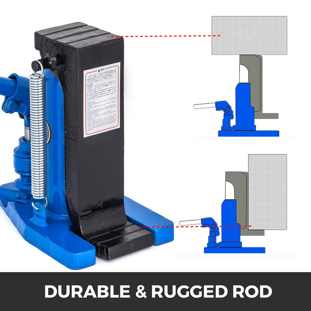 VEVOR Gato hidráulico de elevación de punta para máquina hidráulica, (2,5-5 toneladas, azul)