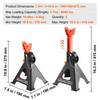 VEVOR Jack Stands, 3 Ton (6,000 lbs) Capacity Car Jack Stands Double Locking, 10.8-16.3 inch Adjustable Height, for lifting SUV, Pickup Truck, Car and UTV/ATV, Red, 1 Pair