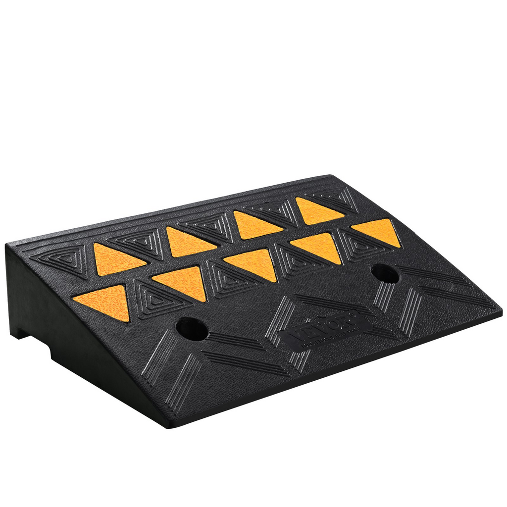 VEVOR Rubber Curb Ramp 4.25" Rise Height Sidewalk Curb Ramp, 11.8" Width 19.7" Length Driveway Ramp for Curb, 15T Heavy Duty Rubber Ramp for Forklifts, Trucks, Buses, Cars, Wheelchairs, Bikes