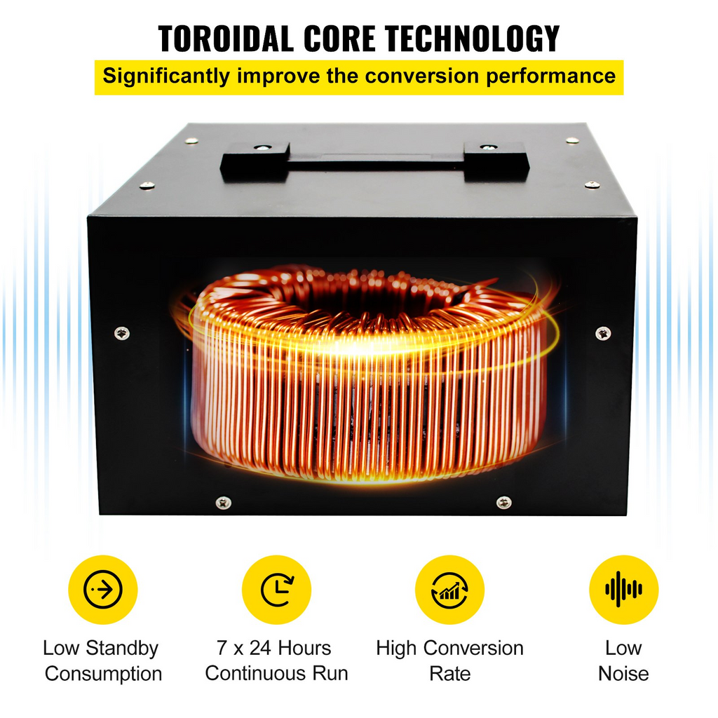 VEVOR-convertidor de voltaje reductor, transformador reductor, 3000W, 240V-110V, 110V-240V,