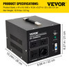 VEVOR-convertidor de voltaje reductor, transformador reductor, 3000W, 240V-110V, 110V-240V,