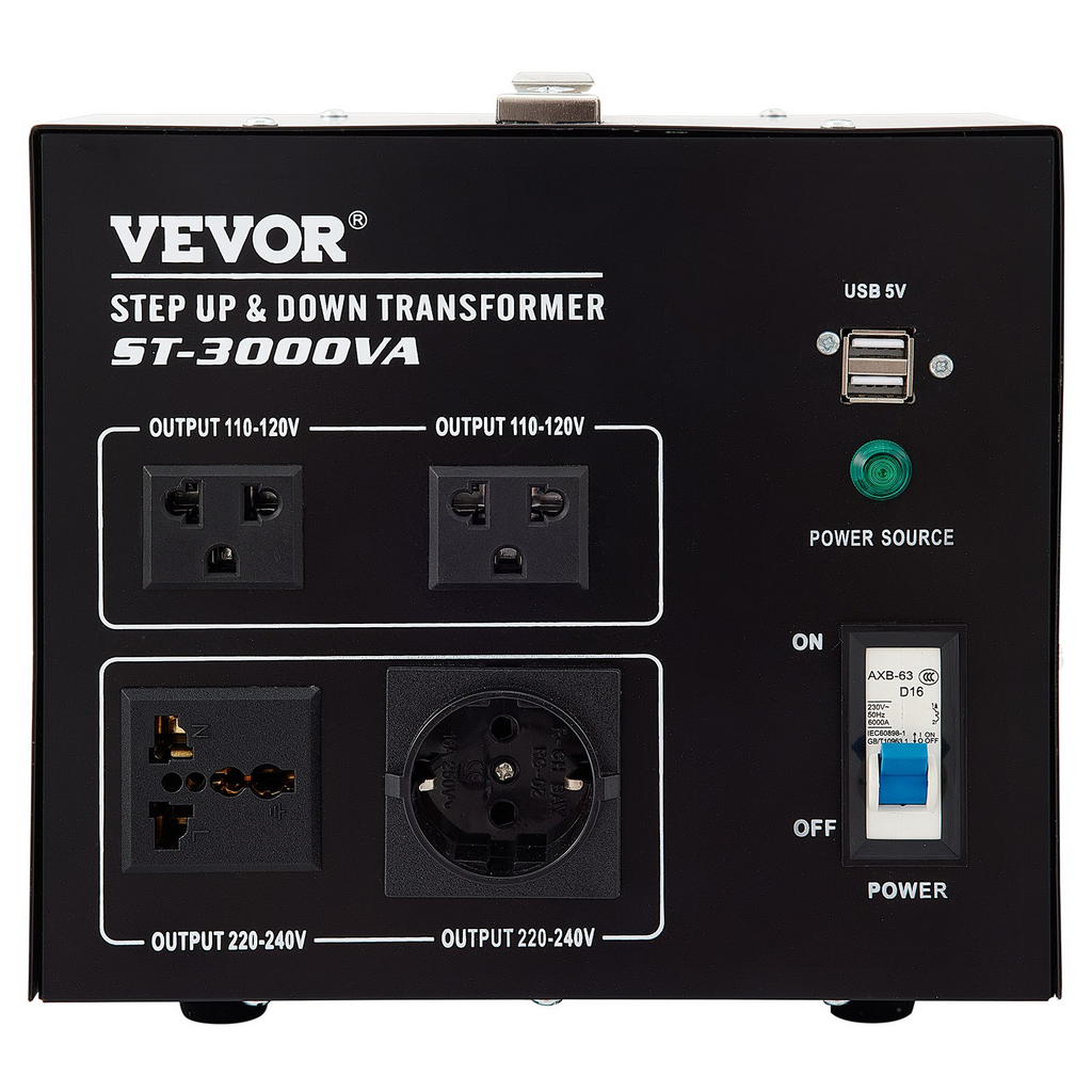 VEVOR-convertidor de voltaje reductor, transformador reductor, 3000W, 240V-110V, 110V-240V,