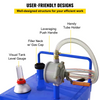 VEVOR Carrito de combustible de 30 galones, tanque de almacenamiento de gas y 4 ruedas, con bomba de transferencia Manual azul