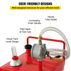 VEVOR Carrito de combustible de 30 galones, tanque de almacenamiento de gas y 4 ruedas, con bomba de transferencia Manuel, contenedor de combustible diésel de gasolina para automóviles rojo