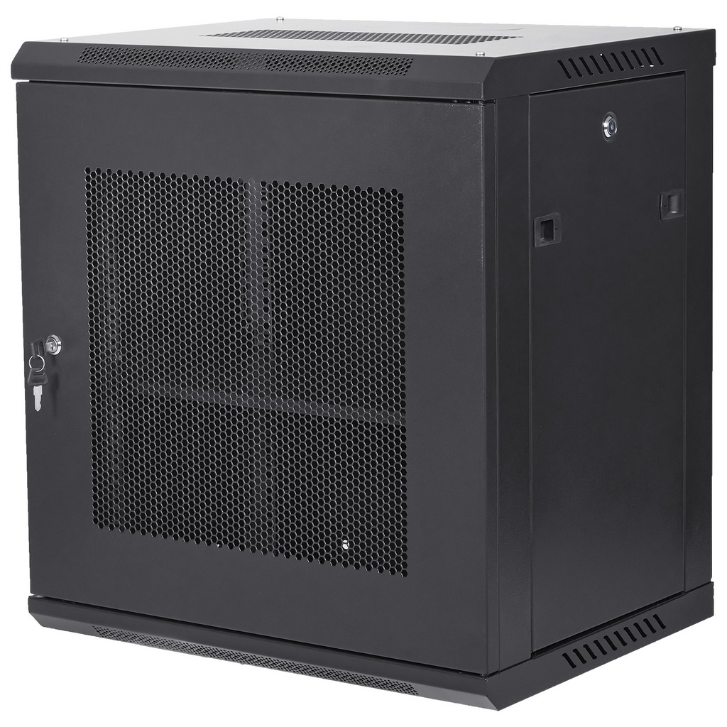 VEVOR Gabinete para servidores de red de montaje en pared de 12U, 15,5 pulgadas de profundidad, gabinete para gabinete en rack para servidores, 200 lbs máx.