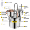 VEVOR Destilador de alcohol, 3 galones, de acero inoxidable con tubo de cobre y termómetro incorporado y bomba de agua