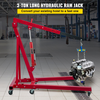 VEVOR Hydraulic Long Ram Jack, 3 Tons/6600 lbs Capacity, with Single Piston Pump and Clevis Base, Manual Cherry Picker w/Handle, for Garage/Shop Cranes, Engine Lift Hoist, Red