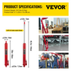 VEVOR Hydraulic Long Ram Jack, 3 Tons/6600 lbs Capacity, with Single Piston Pump and Clevis Base, Manual Cherry Picker w/Handle, for Garage/Shop Cranes, Engine Lift Hoist, Red