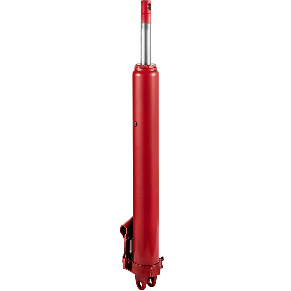 VEVOR Hydraulic Long Ram Jack, 3 Tons/6600 lbs Capacity, with Single Piston Pump and Clevis Base, Manual Cherry Picker w/Handle, for Garage/Shop Cranes, Engine Lift Hoist, Red