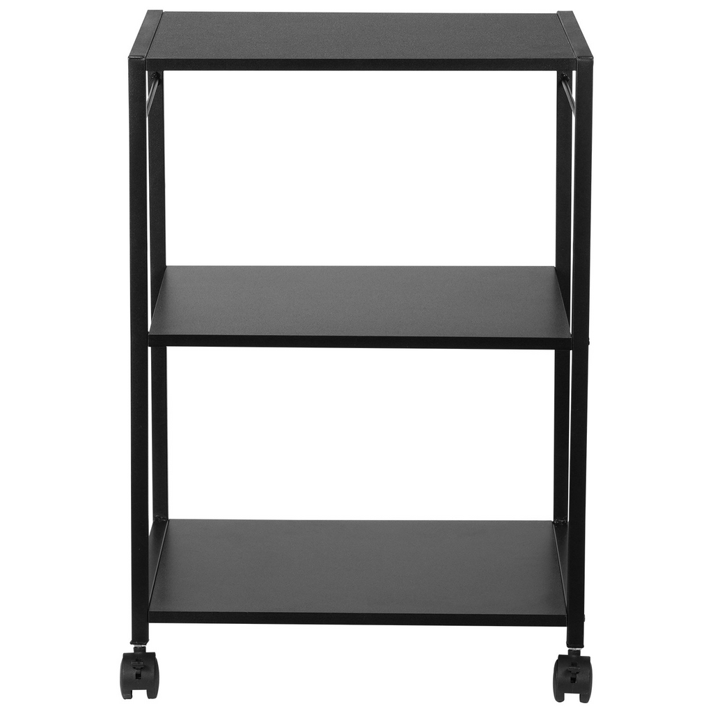 VEVOR Printer Stand, Height Adjustable 3 Tier Printer Stand, Printer Cart with Storage Shelves and Hooks for Printer, Scanner, Fax, Home Office Use, EPA Certified, Black