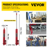 VEVOR Hydraulic Long Ram Jack, 8 Tons/17636 lbs Capacity, with Dual Piston Pump and Clevis Base, Manual Cherry Picker w/Handle, for Garage/Shop Cranes, Engine Lift Hoist, Red