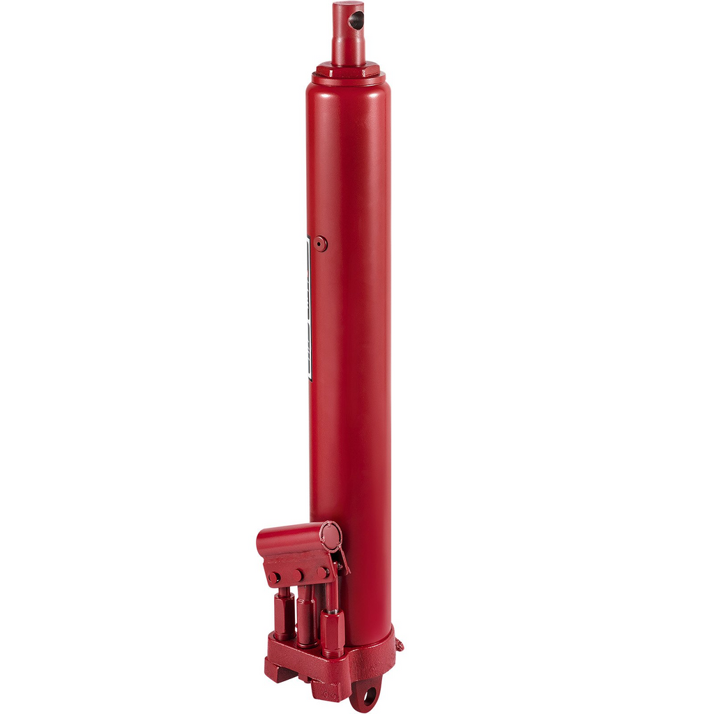 VEVOR Hydraulic Long Ram Jack, 8 Tons/17636 lbs Capacity, with Dual Piston Pump and Clevis Base, Manual Cherry Picker w/Handle, for Garage/Shop Cranes, Engine Lift Hoist, Red