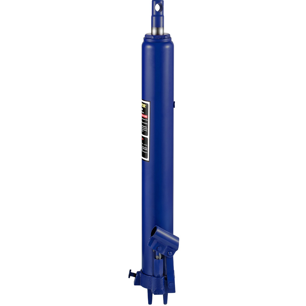 VEVOR Hydraulic Long Ram Jack, 8 Tons/17363 lbs Capacity, with Single Piston Pump and Clevis Base, Manual Cherry Picker w/Handle, for Garage/Shop Cranes, Engine Lift Hoist, Blue