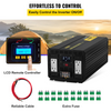 Inversor de corriente VEVOR, inversor de onda sinusoidal modificada de 5000 W, convertidor de coche de CC de 12 V a CA de 110 V, con pantalla LCD, mando a distancia, indicador LED