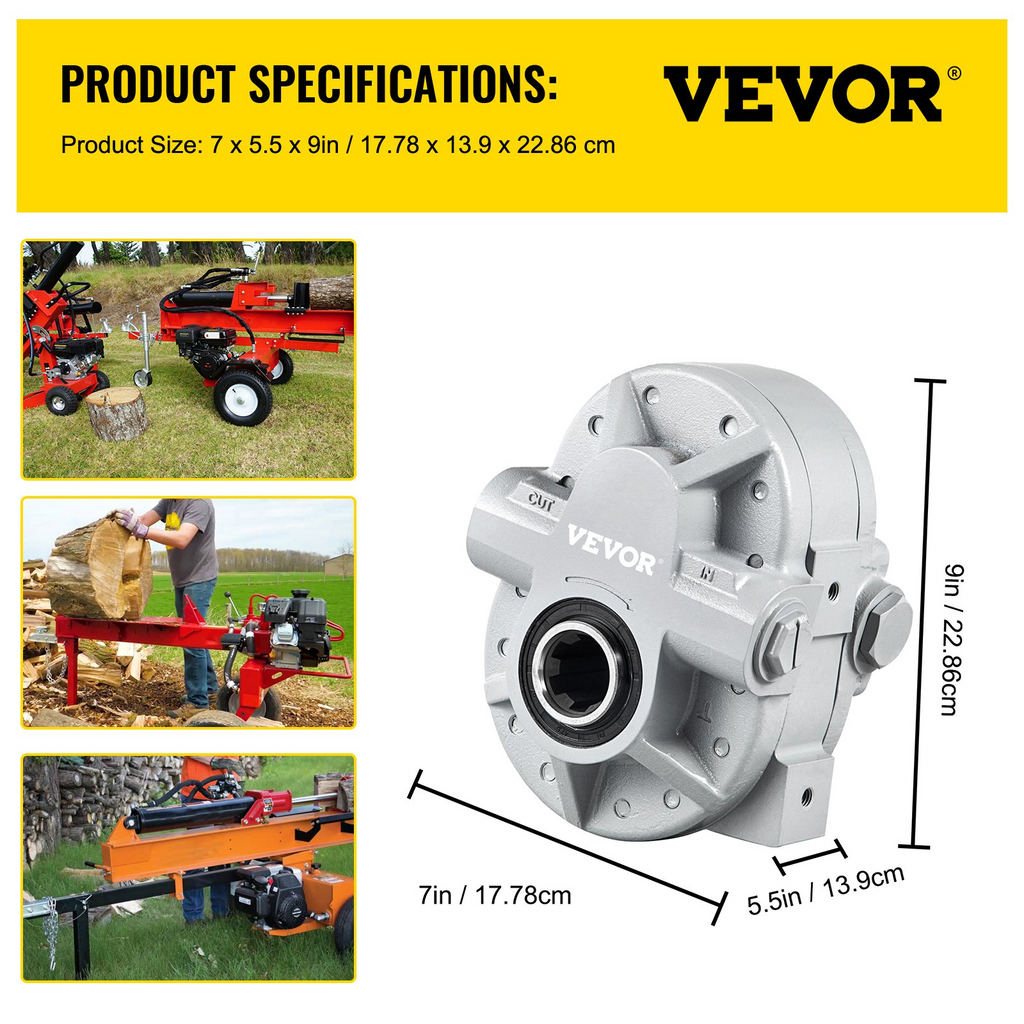 VEVOR Hydraulic Pump 7.4GPM Hydraulic Motor 540RPM Log Splitter 2500PSI Hydraulic Splitter SAE 16 Outlet Port Hydraulic Pump for Log Splitter for Truck Tailgate Lift,Scissor Lift, Dump Trailer