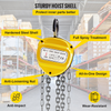 VEVOR Chain Hoist 2200lbs/1ton Chain Block Hoist Manual Chain Hoist 3m/10ft Block Chain Hand Chain Lifting Hoist w/Two Hooks Chain Pulley Tackle Hoist Winch Lifting Pulling Equipment Yellow