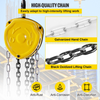 VEVOR Chain Hoist 2200lbs/1ton Chain Block Hoist Manual Chain Hoist 3m/10ft Block Chain Hand Chain Lifting Hoist w/Two Hooks Chain Pulley Tackle Hoist Winch Lifting Pulling Equipment Yellow