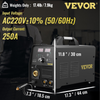 VEVOR Soldadora inversora MIG de 250 amperios 3 en 1 fundente/gas/alambre sólido de 220V con inversor IGBT y antorcha, soldador multiproceso digital MIG/Lift TIG/Stick