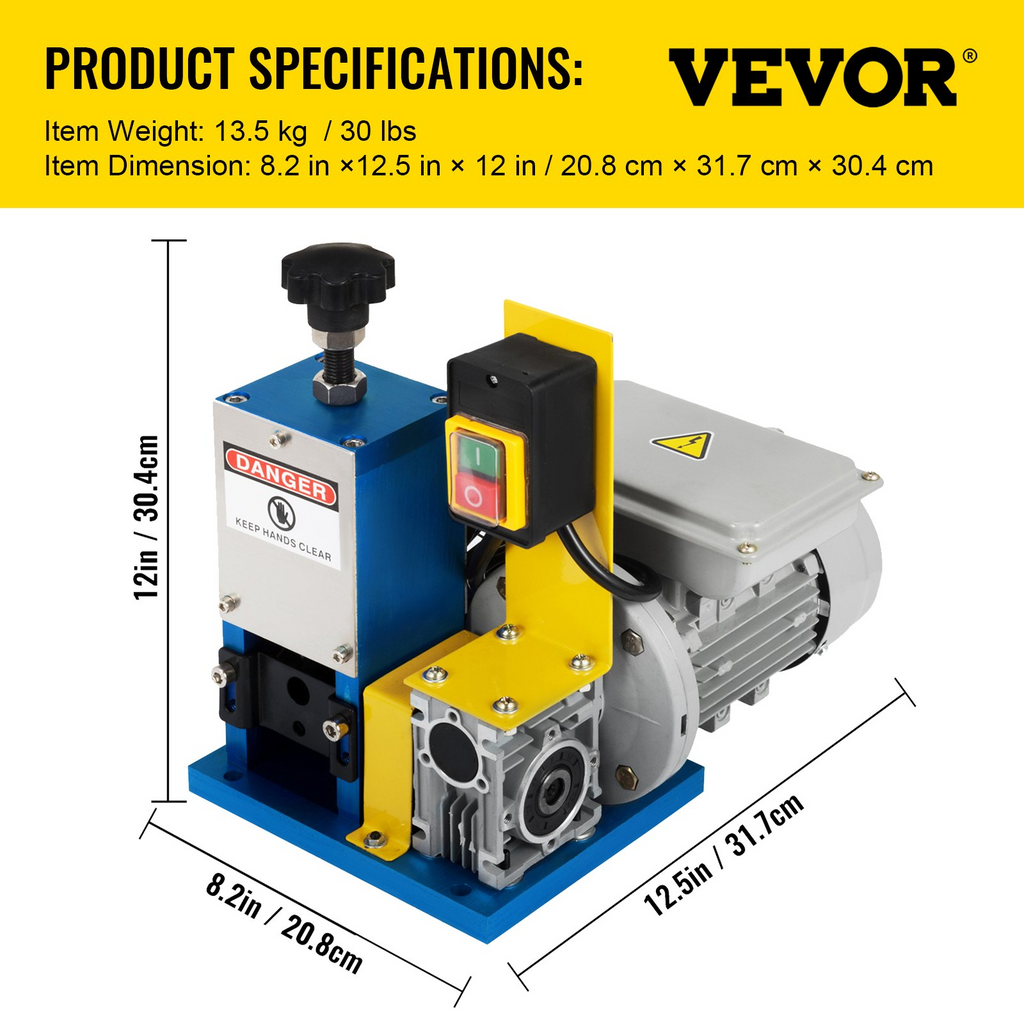 VEVOR Máquina peladora de cables eléctrica automática de 0,05 a 0,98 pulgadas