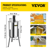 VEVOR Extractor de miel eléctrico, separador, Extractor de abejas de 3 marcos