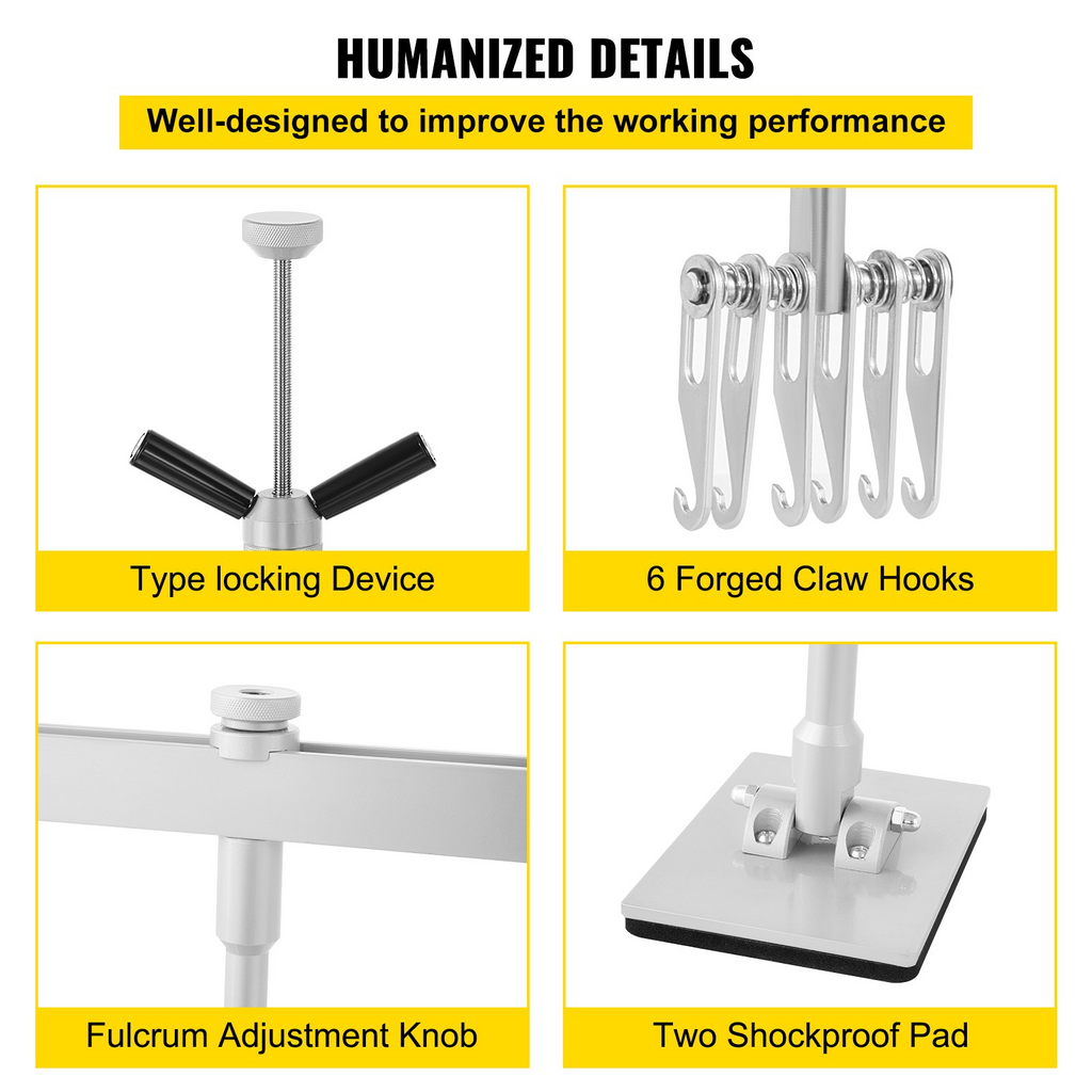 VEVOR Kit de barra de palanca para tirar de abolladuras, apto para extracción de abolladuras de aluminio y acero (33 pulgadas/850 mm)