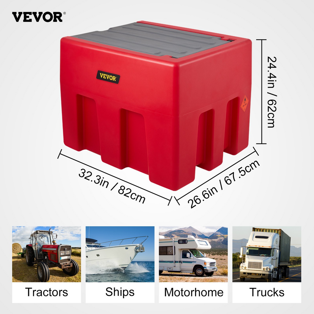 VEVOR Tanque diésel portátil, capacidad de 58 galones y caudal de 10 GPM con bomba de transferencia eléctrica de 12 V y manguera de goma de 13.1 pies