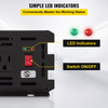 Inversor de corriente VEVOR, inversor de onda sinusoidal modificada de 2300 W, convertidor de coche de 24 V CC a 120 V CA, con mando a distancia LCD