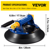 VEVOR Lifting Vacuum Suction Cup, 8'' Glass Lifter Suction Cup, 330lbs Load Capacity Glass Lifting Suction Cup, Heavy-Duty Hand-Held Glass Lifter For Moving Large Granite Tile & Replacing Window